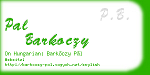 pal barkoczy business card